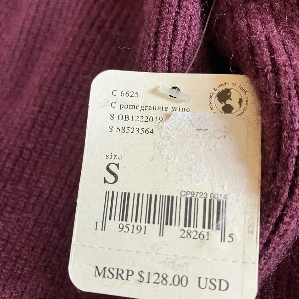 NWT Free People Saffron Open Back Sweater Women Long Sleeve Square Neck (s)